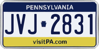 PA license plate JVJ2831