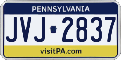 PA license plate JVJ2837