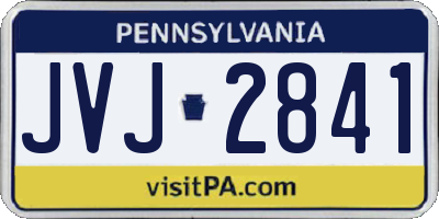 PA license plate JVJ2841