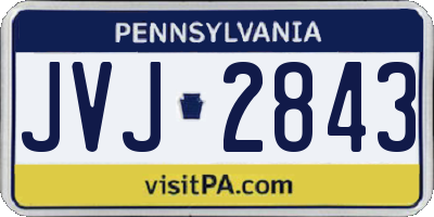 PA license plate JVJ2843