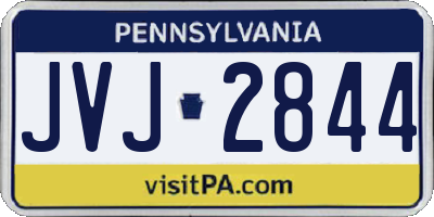 PA license plate JVJ2844