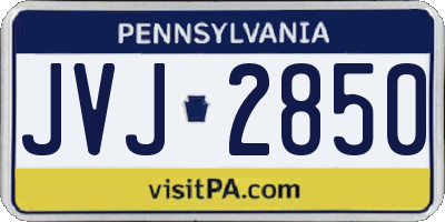 PA license plate JVJ2850