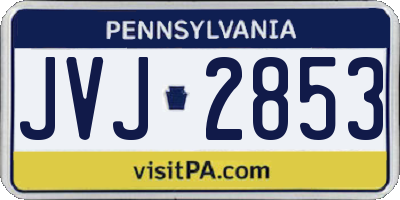 PA license plate JVJ2853