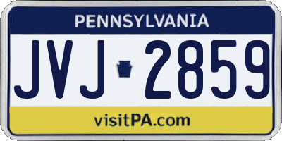 PA license plate JVJ2859