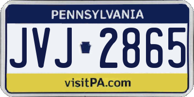 PA license plate JVJ2865