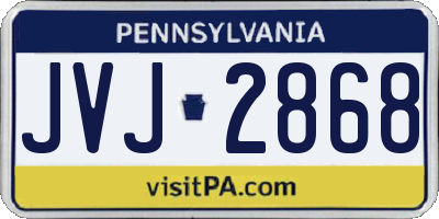 PA license plate JVJ2868