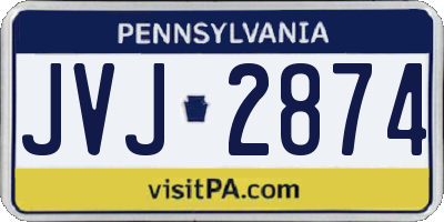 PA license plate JVJ2874