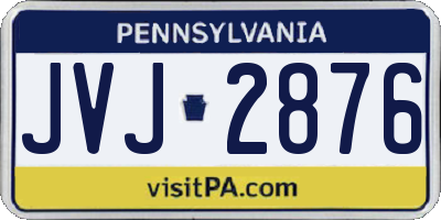 PA license plate JVJ2876