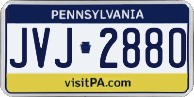PA license plate JVJ2880