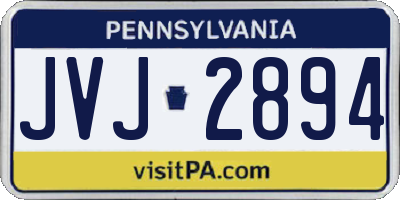 PA license plate JVJ2894