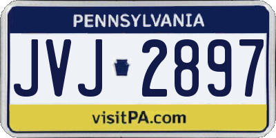 PA license plate JVJ2897