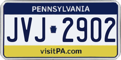 PA license plate JVJ2902
