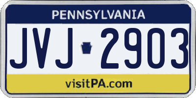 PA license plate JVJ2903