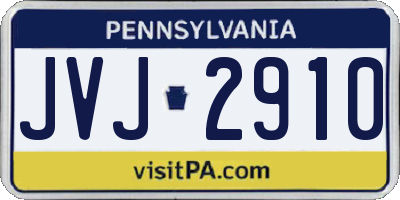 PA license plate JVJ2910