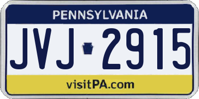PA license plate JVJ2915