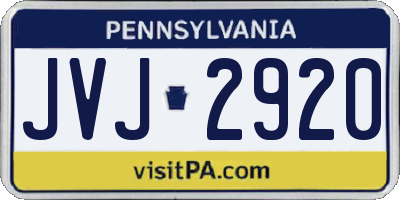 PA license plate JVJ2920