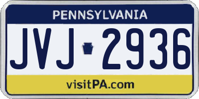 PA license plate JVJ2936