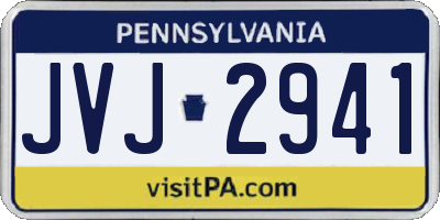 PA license plate JVJ2941