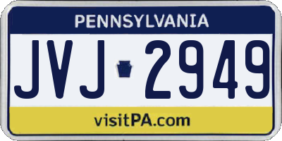 PA license plate JVJ2949