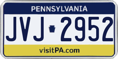 PA license plate JVJ2952
