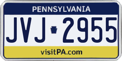 PA license plate JVJ2955