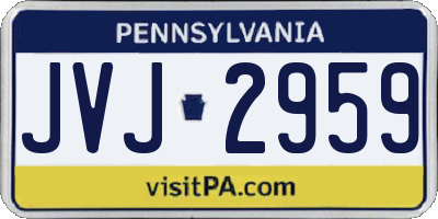 PA license plate JVJ2959