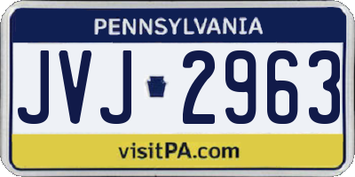PA license plate JVJ2963