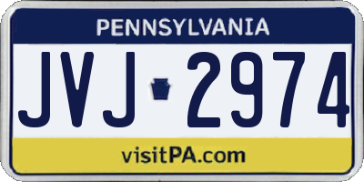 PA license plate JVJ2974