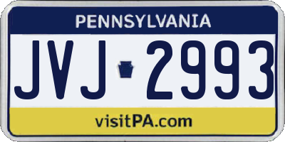 PA license plate JVJ2993