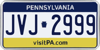 PA license plate JVJ2999