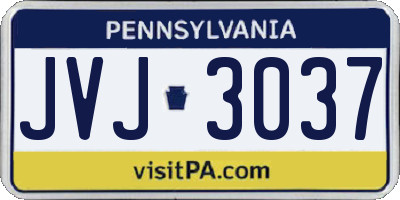 PA license plate JVJ3037