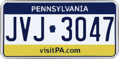 PA license plate JVJ3047