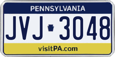 PA license plate JVJ3048