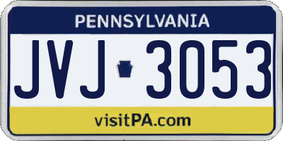 PA license plate JVJ3053