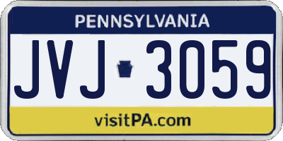 PA license plate JVJ3059
