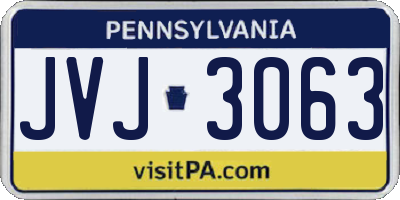 PA license plate JVJ3063