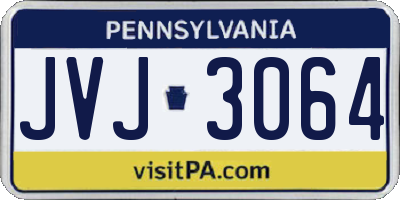 PA license plate JVJ3064