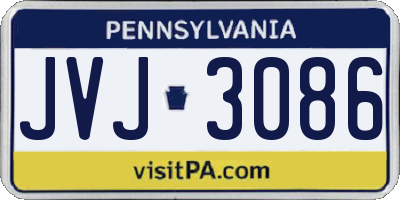 PA license plate JVJ3086
