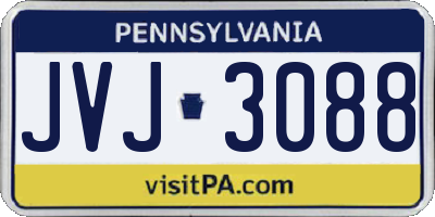 PA license plate JVJ3088