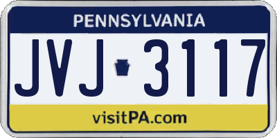 PA license plate JVJ3117