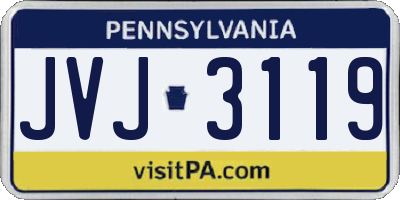 PA license plate JVJ3119