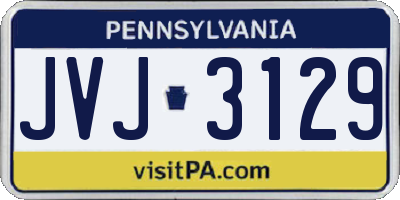 PA license plate JVJ3129