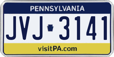 PA license plate JVJ3141