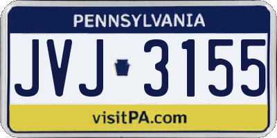 PA license plate JVJ3155