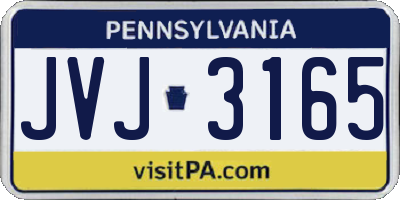 PA license plate JVJ3165