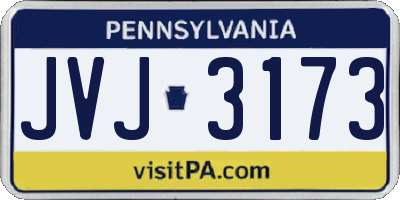 PA license plate JVJ3173