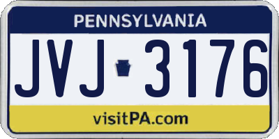 PA license plate JVJ3176