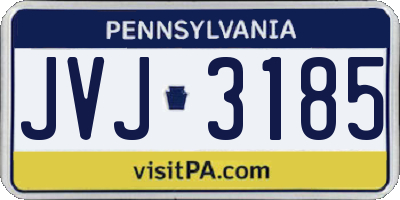 PA license plate JVJ3185