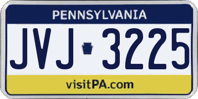 PA license plate JVJ3225