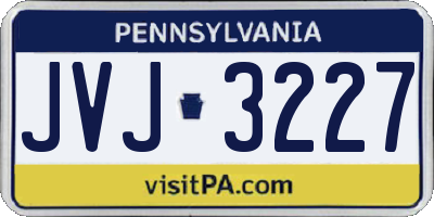 PA license plate JVJ3227